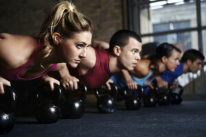 class, crossfit, group, Pushups, Russian dumbbell