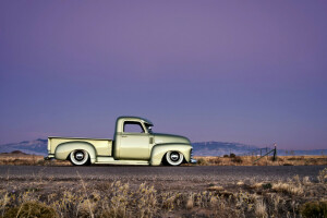 1949, chopped, hill, horizon, road, side, sky, wheels