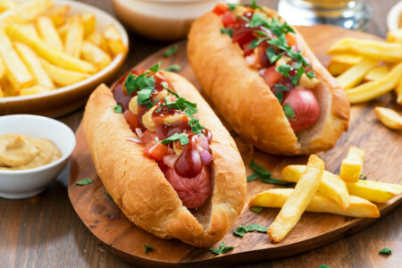 bollos, comida rápida, salchicha