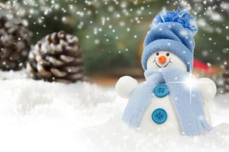 Christmas, decoraton, Merry, New Year, snow, snowman, winter