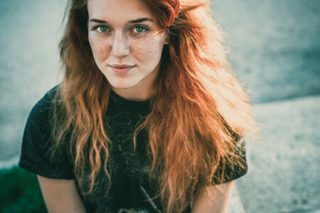 Alexei Morozov, freckles, girl, red