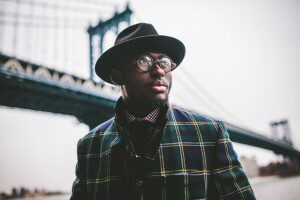 beard, bokeh, Bridge, coat, eyes, glasses, hat, lips