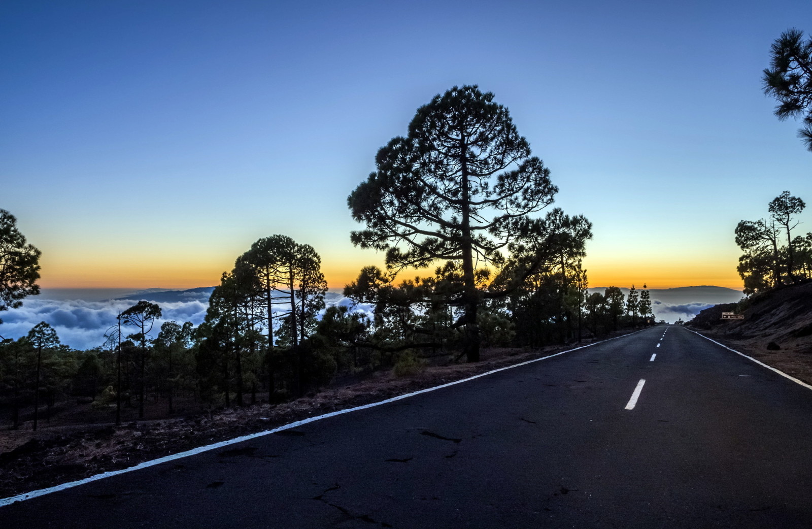 panorama, estrada, manhã, montanhas