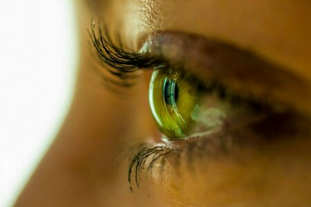 yeux, fille, macro, profil, la pupille. cils