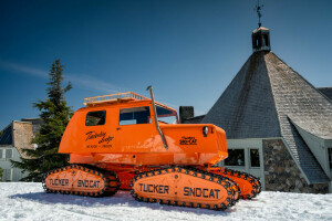 Oregon, snowcat, Estação de esqui Timberline Lodge, Tucker Sno-Cat, inverno