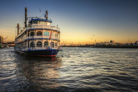 Elbe, Hamburg, schip