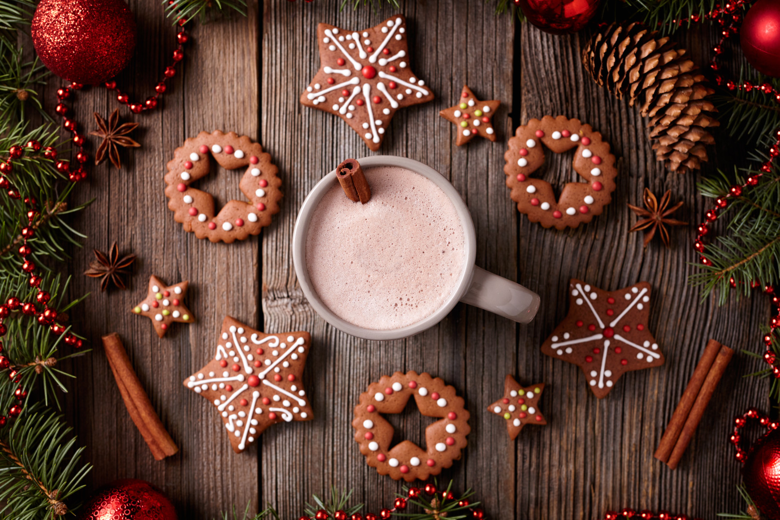 Neujahr, Weihnachten, Dekoration, Fröhlich, Weihnachten, Kekse, Lebkuchen, Kuchen