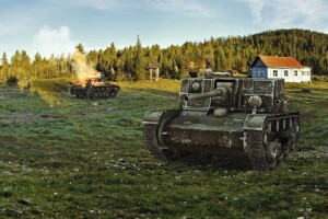 Kunst, Wald, Haus, PT-ACS, Panzer, Panzer, Das at-1, Wargaming.net