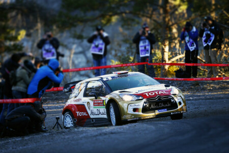 Citroen, DS3, Machine, people, Rally, sport, turn, wrc