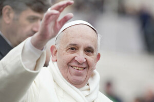 Jorge Mario Bergoglio Sívori, Papa Francisco, poses, sorrir, branco