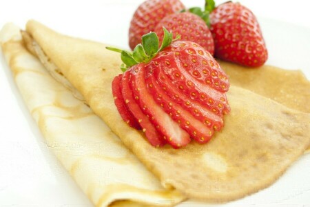 baies, Crêpes, fraise