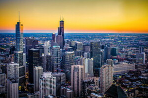 Chicago, magasság, Illinois, felhőkarcoló, a város