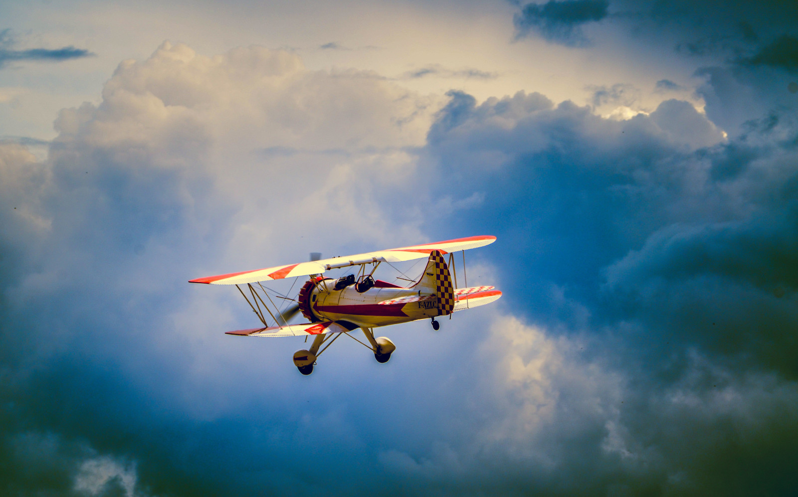 the sky, clouds, flight, the plane