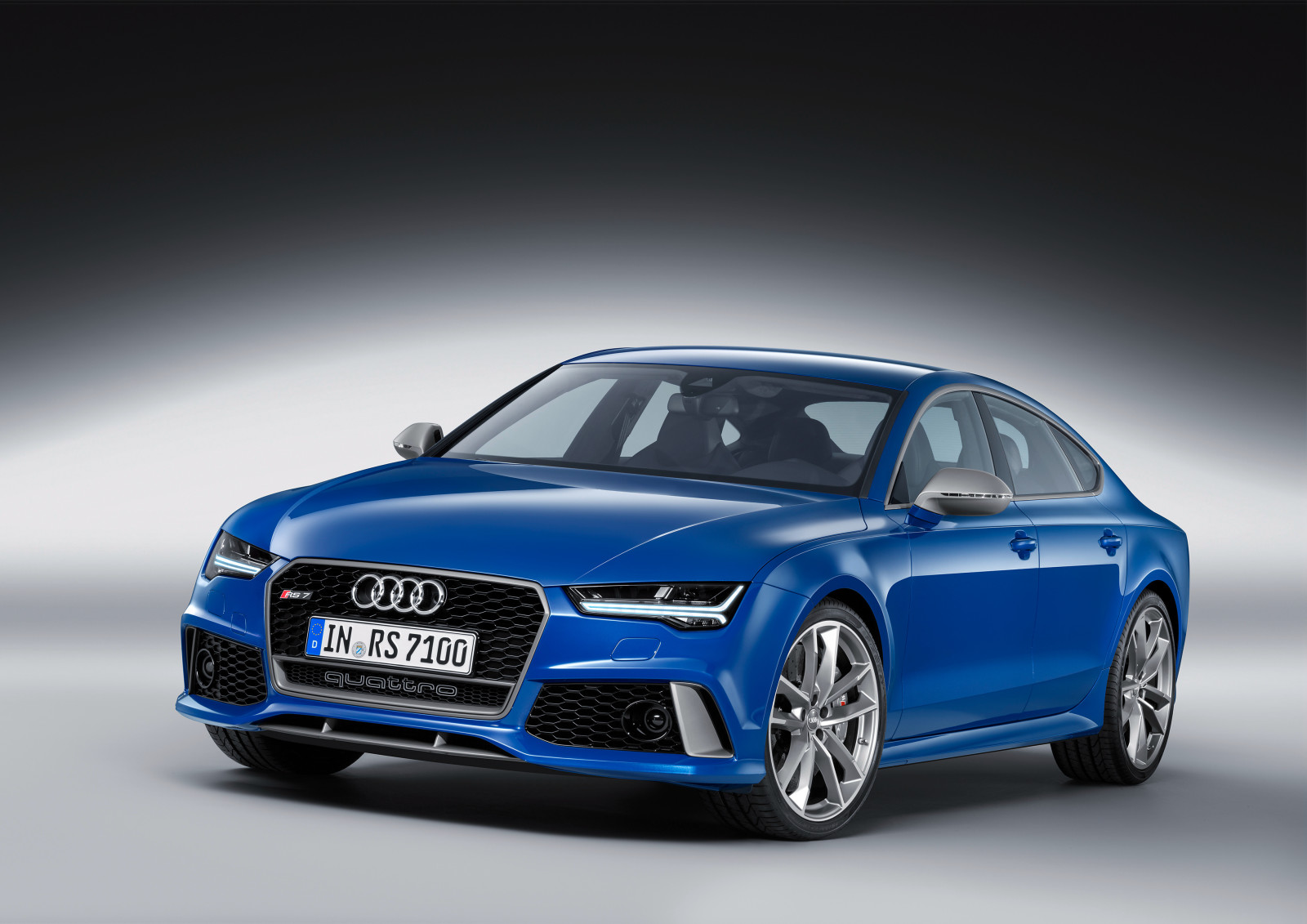 azul, Audi, sedan, RS 7