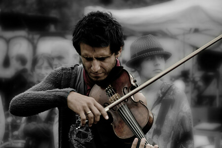 Música, personas, violín