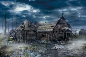 house, the witcher, village