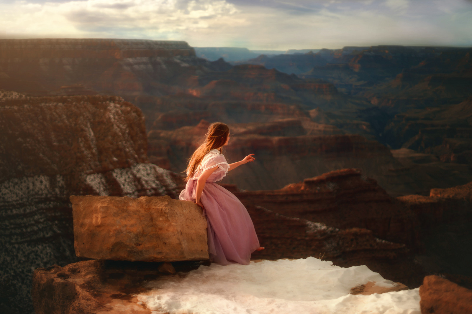 ragazza, rocce, vestito, pietra, TJ Drysdale