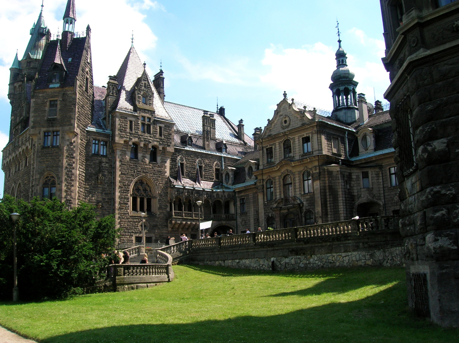 arquitetura, castelo, Polônia, Moszna Castle