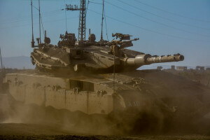 "Merkava", kamp, Støv, Israel, hoved-, Merkava, Mk.3, tank