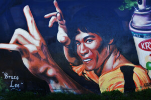 Bruce Lee, graffiti, perete