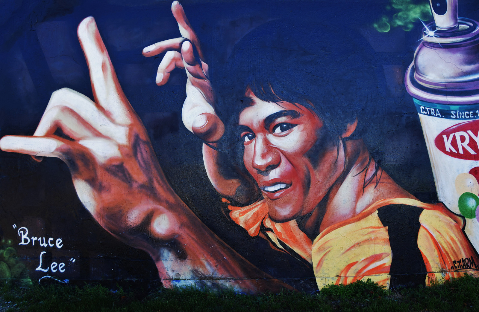 væg, graffiti, Bruce Lee