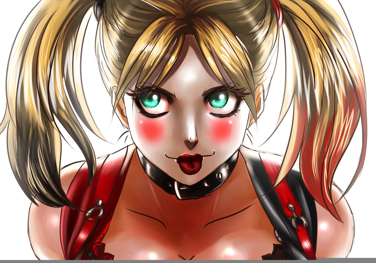 art, yeux verts, Queues, personnage, Harley Quinn, Batman