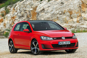 3-deurs, Golf, GTI, Machine, rood, De voorkant, Volkswagen