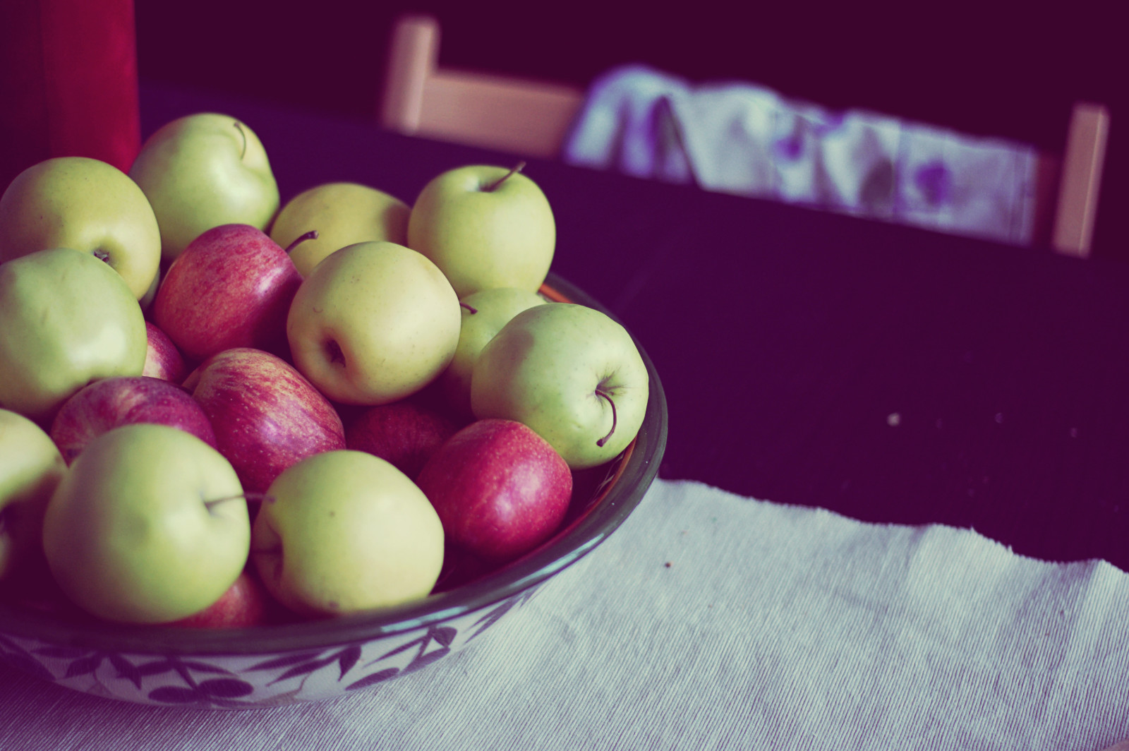 rouge, beaucoup, pommes, vert