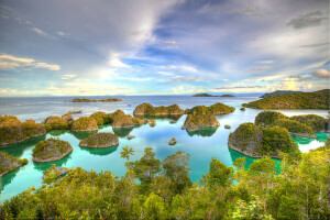 Besir, HDR, Indonezja, Wyspy, morze, Kraje tropikalne, Papua Zachodnia, jachty