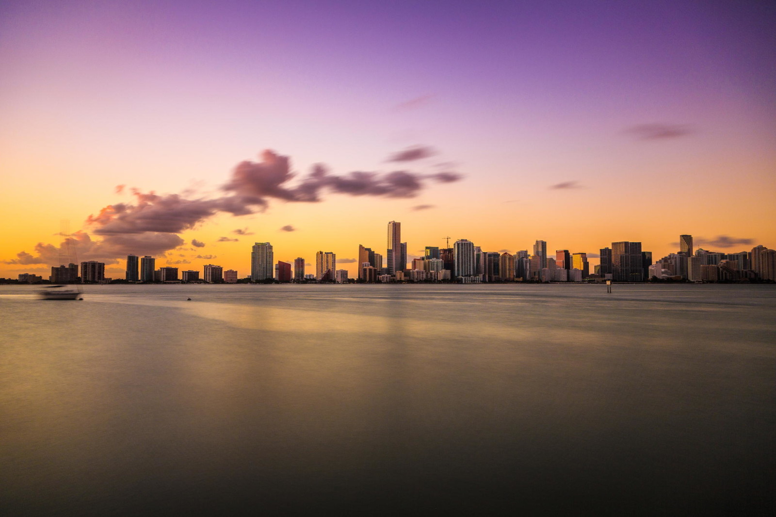 der Abend, Sonnenuntergang, Der Ozean, Florida, FL, Miami, Vize-Stadt