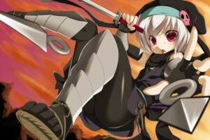 arte, menina, hachisuka goemon, mino106, Quarto No Yabou Nob, espadas, armas