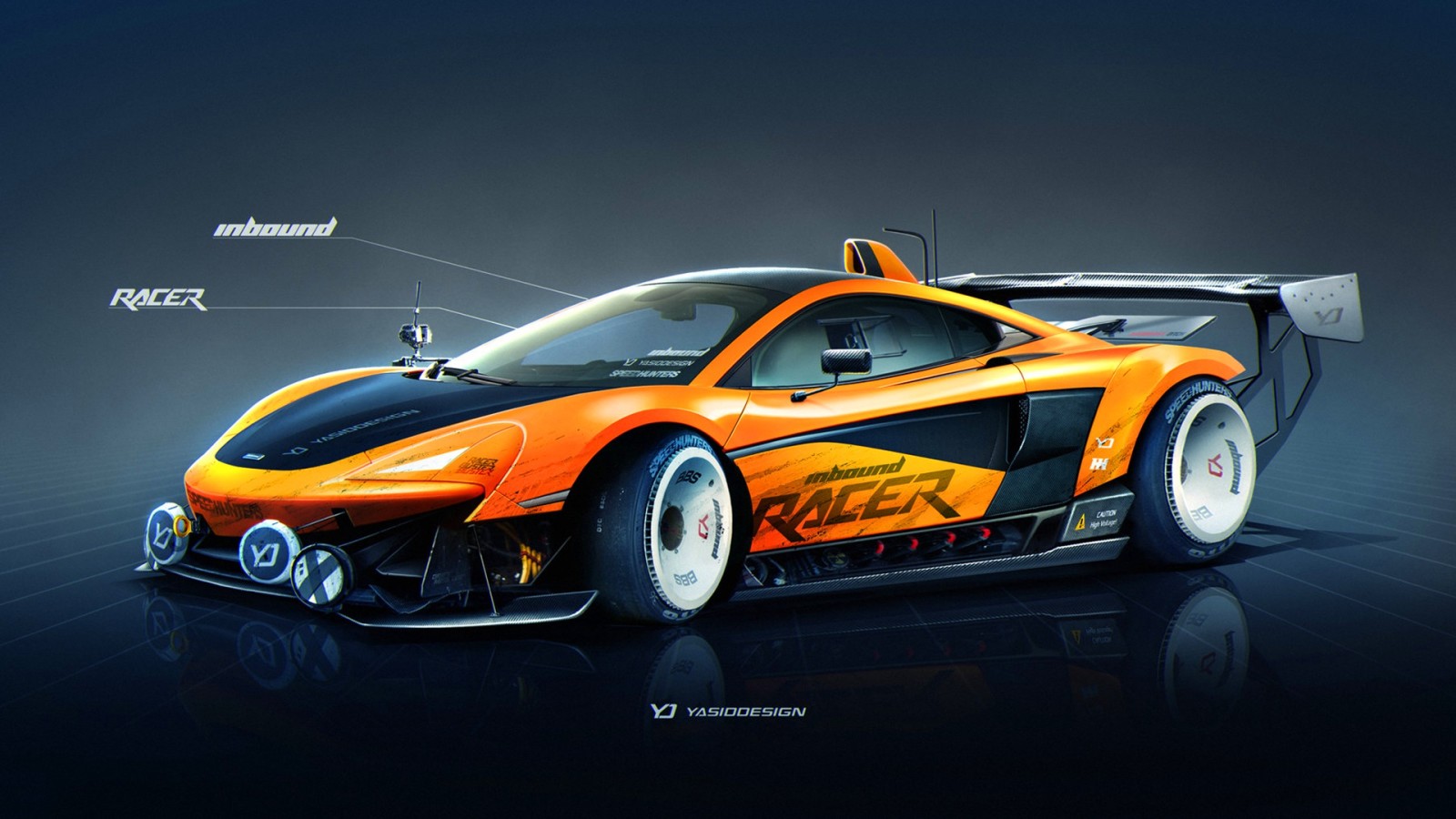 antecedentes, coche, auto, Arte, figura, McLaren, naranja, Máquina