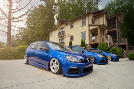 bleu, Le golf, Golf R, Trois, Volkswagen