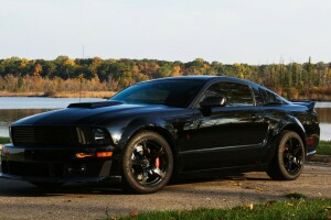 2009, Blackjack, Ford, forest, lake, Mustang, river, Roush Stage 3