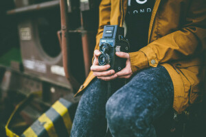 166B, bokeh, camera, hands, jacket, Lubitel, male