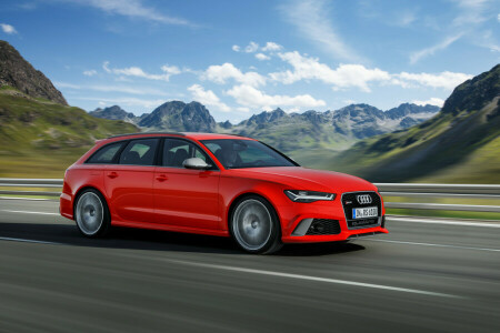 Audi, Vor, rot, RS 6, Universal-