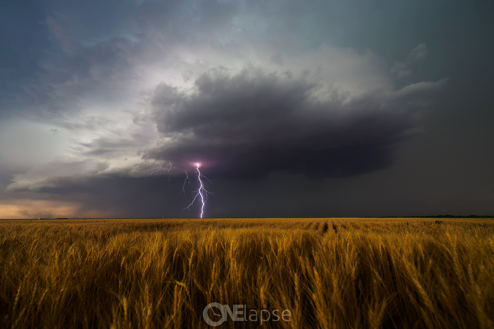 verão, campo, EUA, a tempestade, tempestade, relâmpago, Supercell, Junho