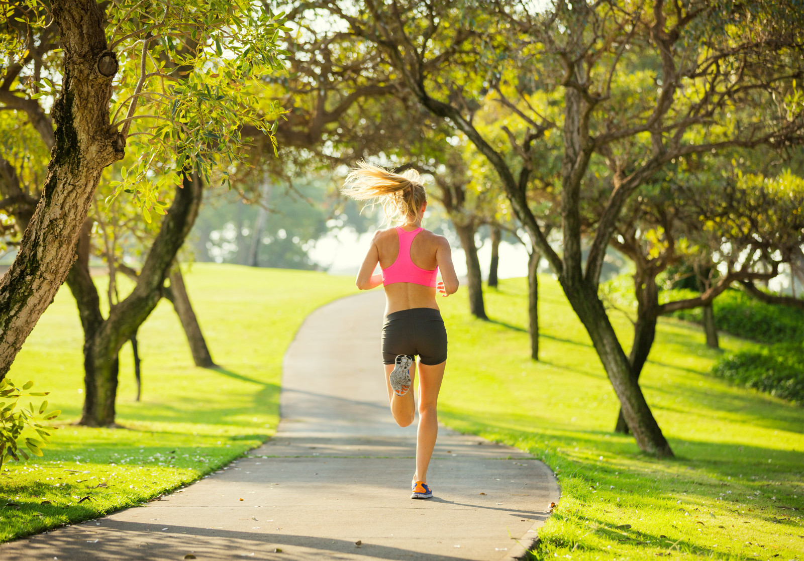 Parque, exercite-se, corrida, Mulher, corrida