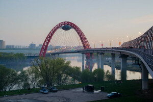 Bridge, Moscow, red