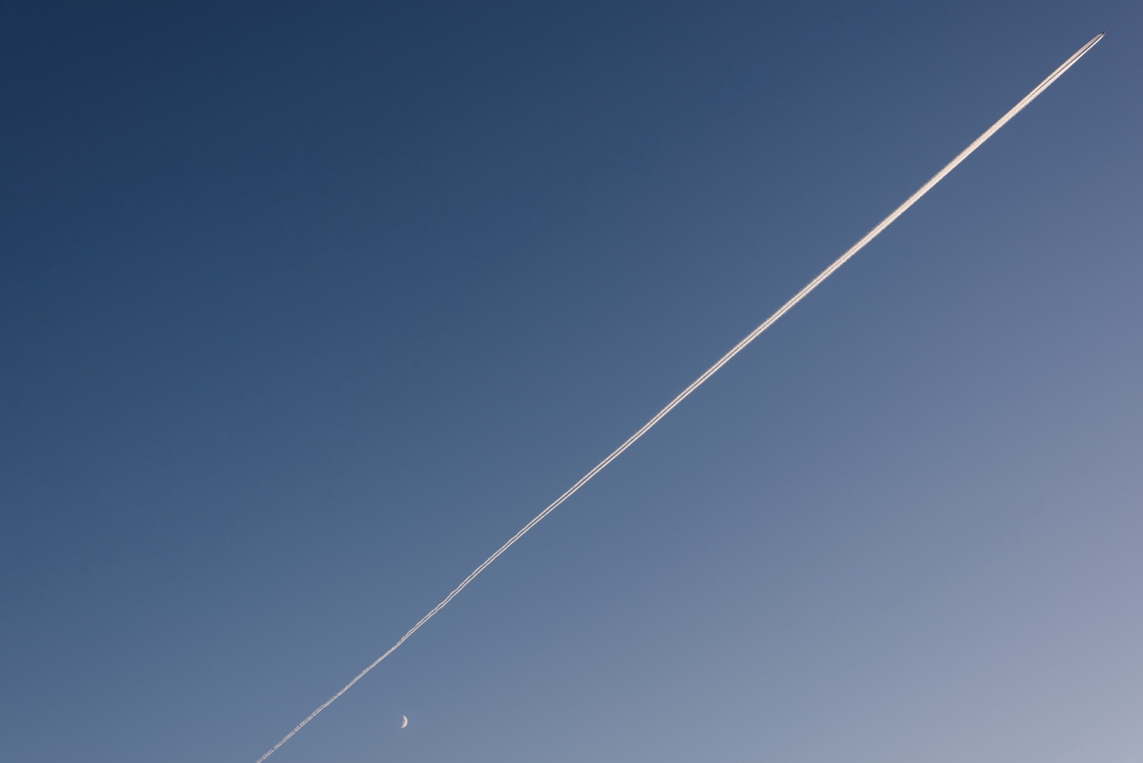 the sky, The moon, the plane