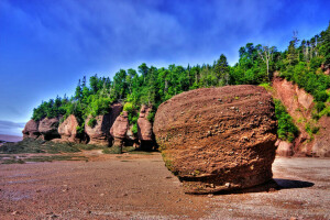 rocas, mar, apuntalar, piedras, el cielo, arboles