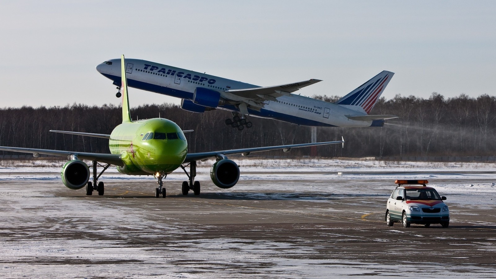 Boeing, Airbus, Sibirien, lufthavn, 777, Transaero, A-320