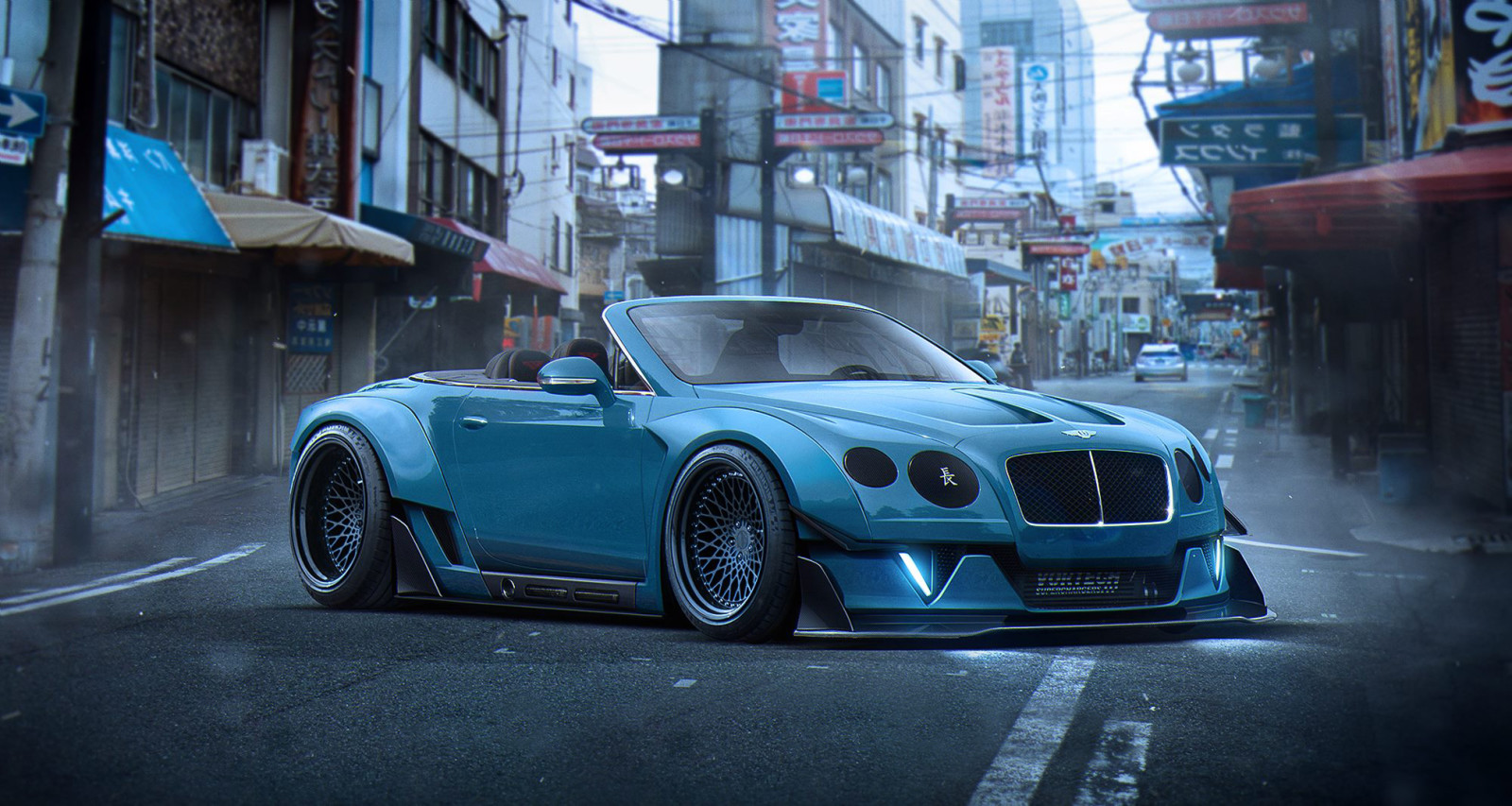 blue, Bentley, Continental, Stance, future, tuning, by Khyzyl Saleem