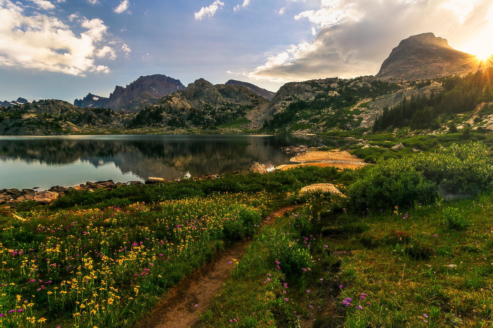 Natur, Sommer-, See, Berge