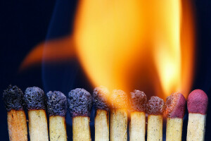 fire, macro, matches