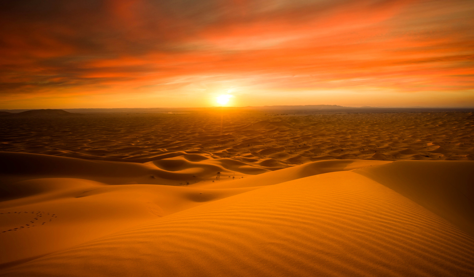 natur, solnedgang, Ørken, solen, sand, horisont, sukker, Marokko