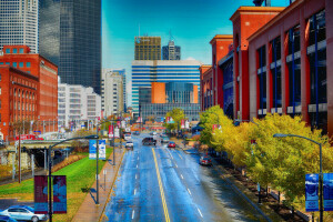 building, home, lights, Machine, skyscrapers, street, the city