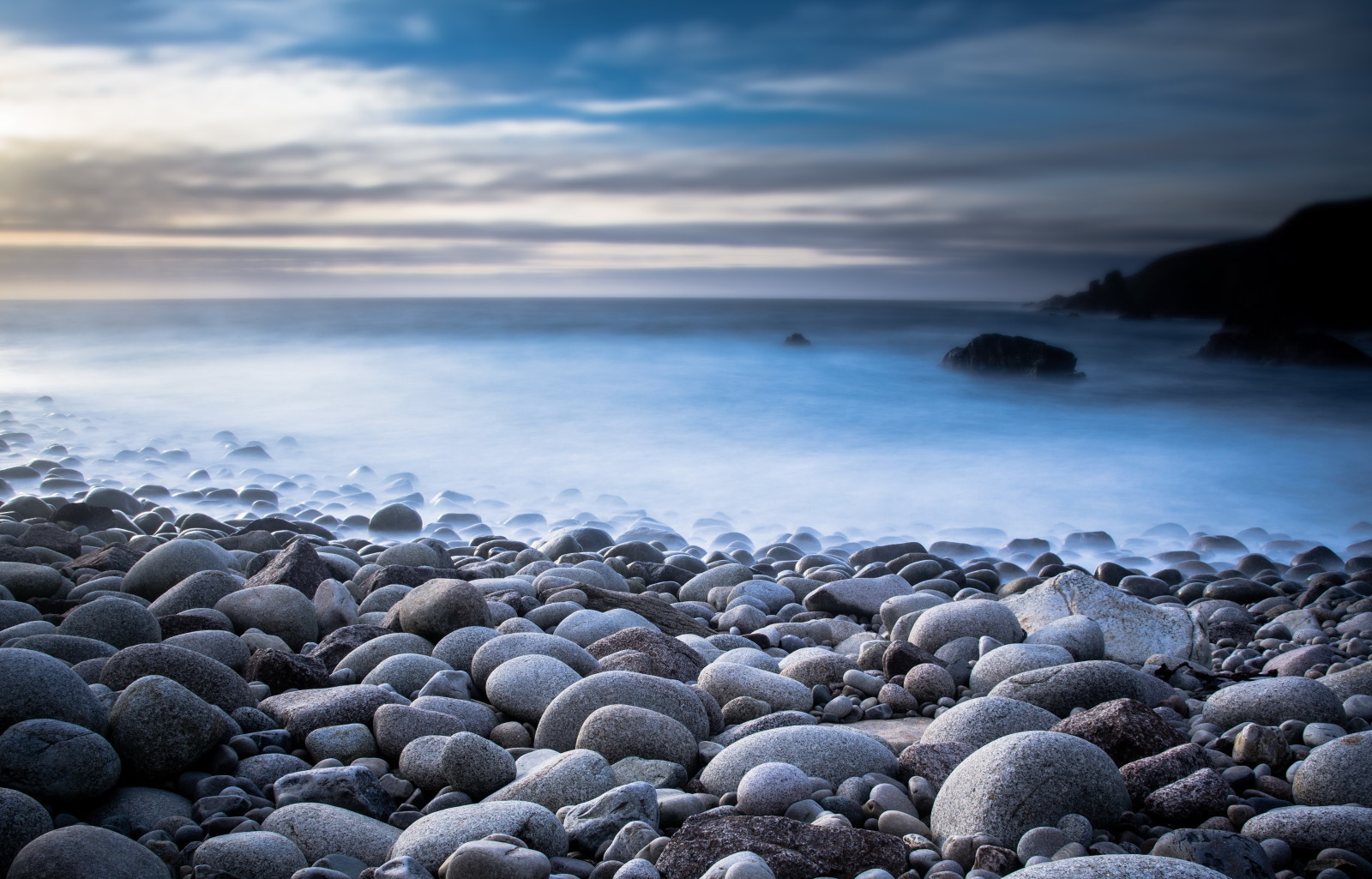 nature, landscape, stones, sea, haze