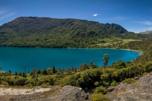 Polostrov Bob's Cove, kopec, jazero, Jazero Wakatipu, Nový Zéland, Otago, panoráma, Pastvinový vrch