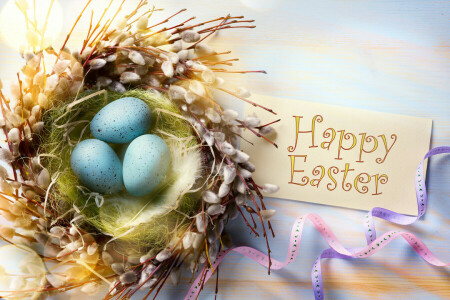 branches, card, Easter, eggs, feathers, holiday, socket, tape